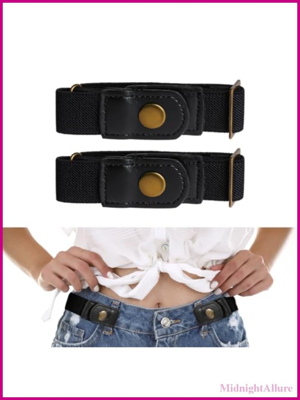 Buckleless Elastic Stretch Belt Adjustable No Buckle Belts for Pants Jeans